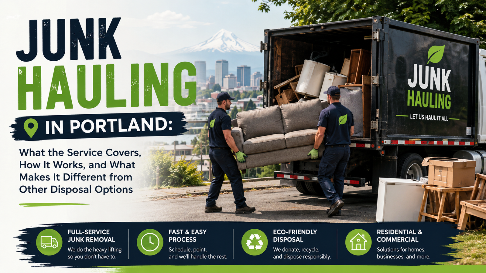 Junk Hauling in Portland: What the Service Covers, How It Works, and What Makes It Different from Other Disposal Options